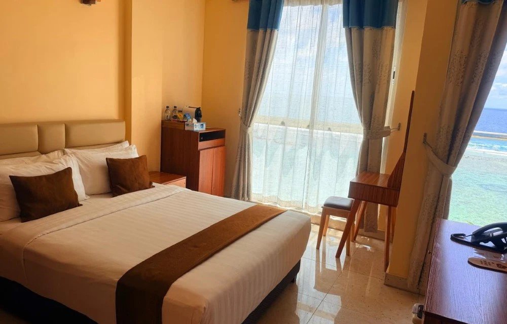 Amber Beach Hotel - Deluxe Queen Room with Sea View & Balcony (Free Return Airport Transfer)